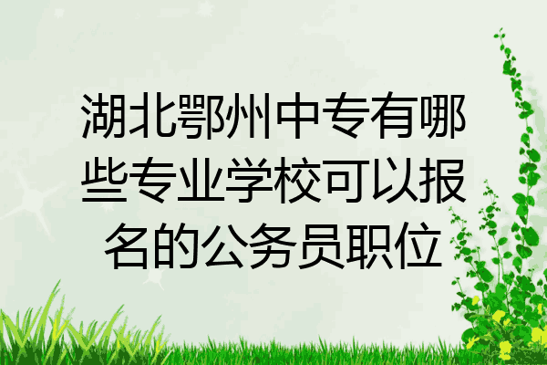 湖北鄂州中专有哪些专业学校可以报名的公务员职位