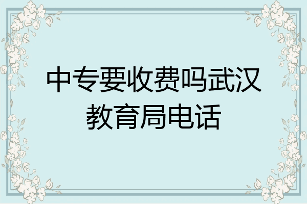 中专要收费吗武汉教育局电话