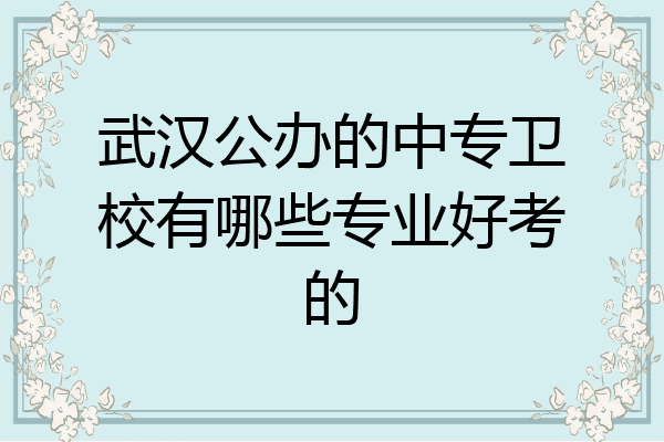武汉公办的中专卫校有哪些专业好考的
