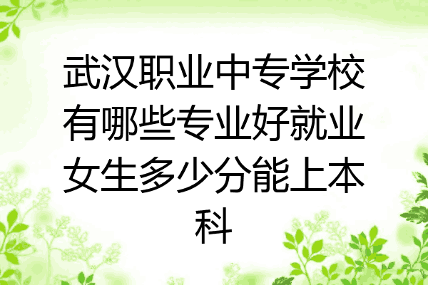 武汉职业中专学校有哪些专业好就业女生多少分能上本科