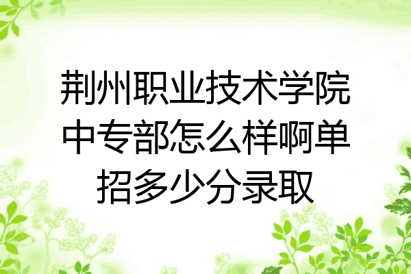 荆州职业技术学院中专部怎么样啊单招多少分录取