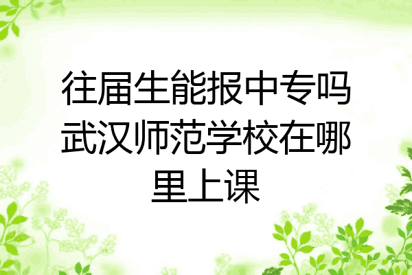往届生能报中专吗武汉师范学校在哪里上课