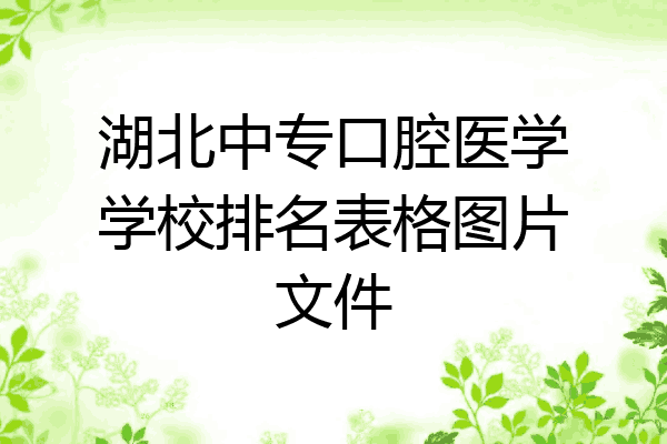 湖北中专口腔医学学校排名表格图片文件
