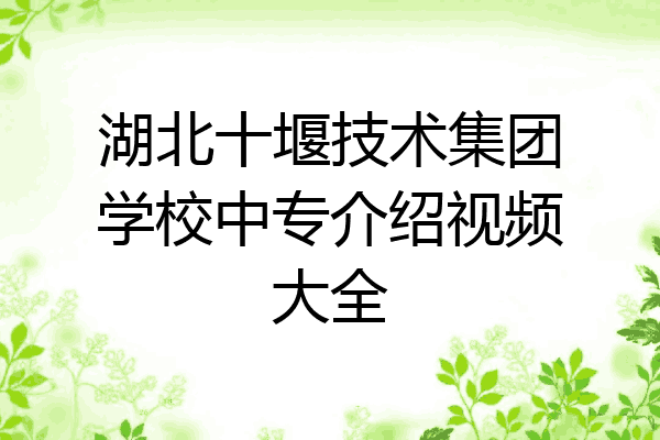 湖北十堰技术集团学校中专介绍视频大全
