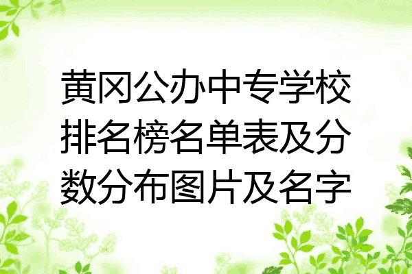 黄冈公办中专学校排名榜名单表及分数分布图片及名字