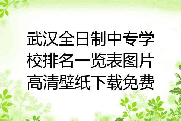 武汉全日制中专学校排名一览表图片高清壁纸下载免费