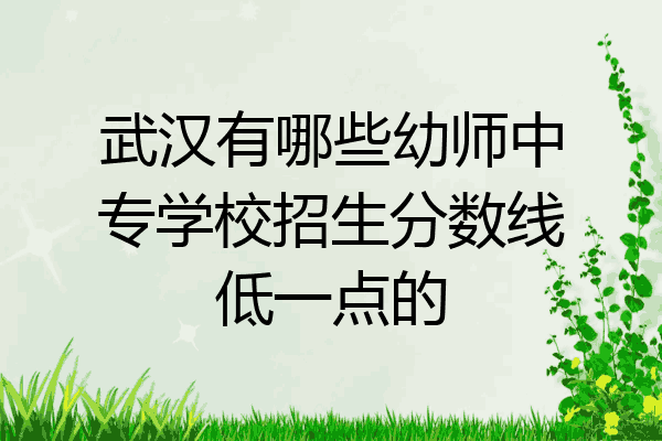 武汉有哪些幼师中专学校招生分数线低一点的