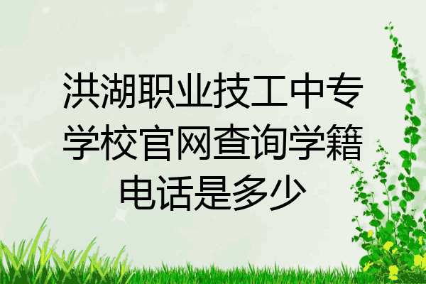 洪湖职业技工中专学校官网查询学籍电话是多少