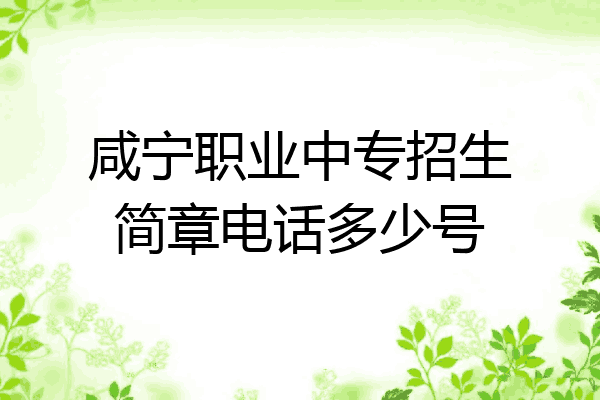 咸宁职业中专招生简章电话多少号