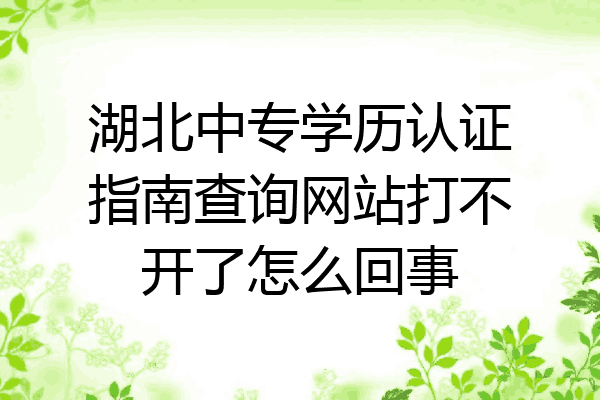 湖北中专学历认证指南查询网站打不开了怎么回事