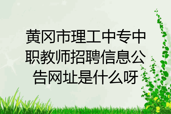黄冈市理工中专中职教师招聘信息公告网址是什么呀