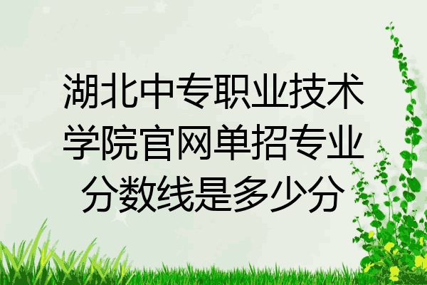 湖北中专职业技术学院官网单招专业分数线是多少分