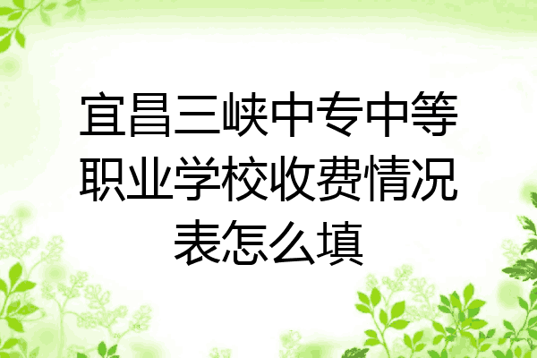 宜昌三峡中专中等职业学校收费情况表怎么填