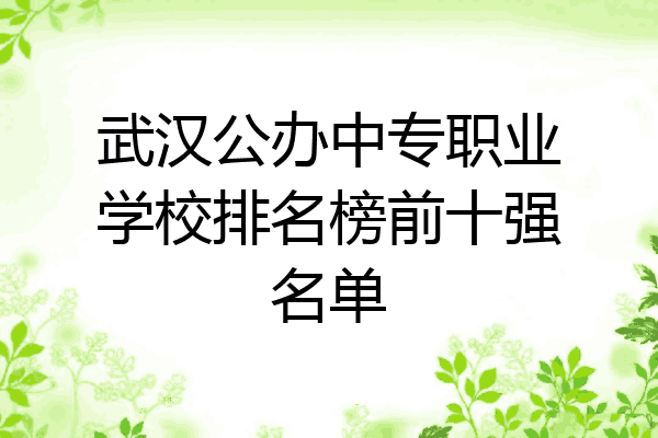 武汉公办中专职业学校排名榜前十强名单