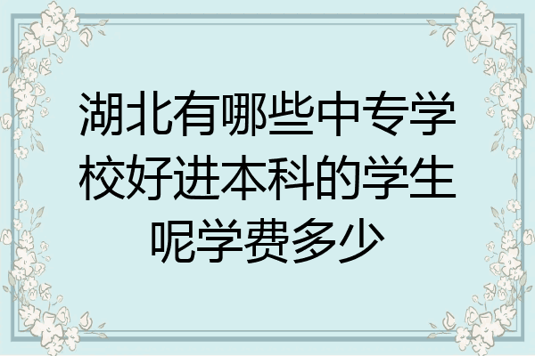 湖北有哪些中专学校好进本科的学生呢学费多少