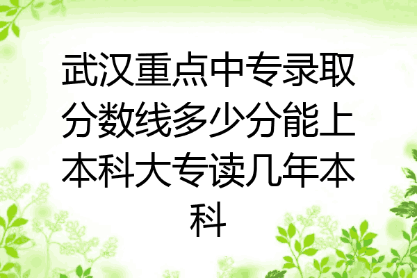 武汉重点中专录取分数线多少分能上本科大专读几年本科