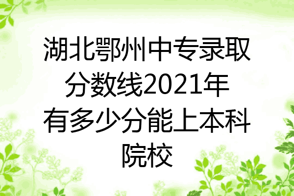 湖北鄂州中专录取分数线2021年有多少分能上本科院校
