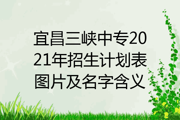 宜昌三峡中专2021年招生计划表图片及名字含义