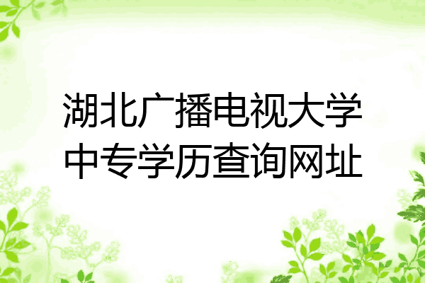 湖北广播电视大学中专学历查询网址