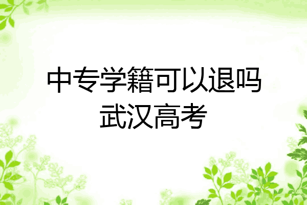 中专学籍可以退吗武汉高考
