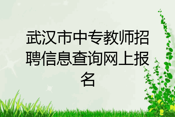 武汉市中专教师招聘信息查询网上报名