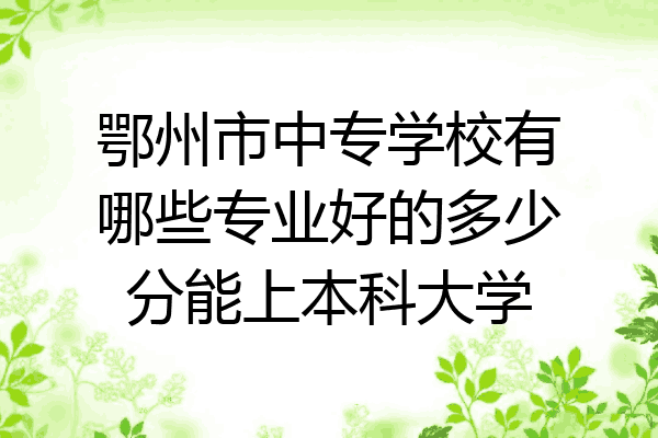 鄂州市中专学校有哪些专业好的多少分能上本科大学