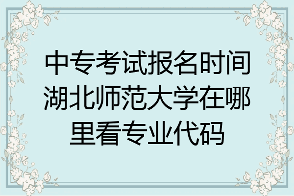 中专考试报名时间湖北师范大学在哪里看专业代码