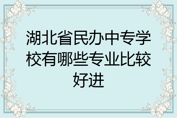 湖北省民办中专学校有哪些专业比较好进