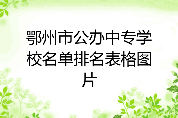鄂州市公办中专学校名单排名表格图片