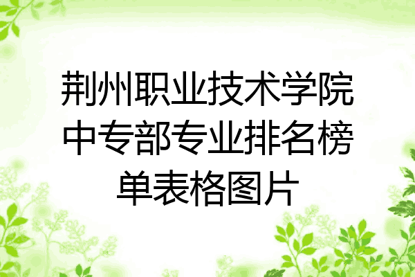 荆州职业技术学院中专部专业排名榜单表格图片