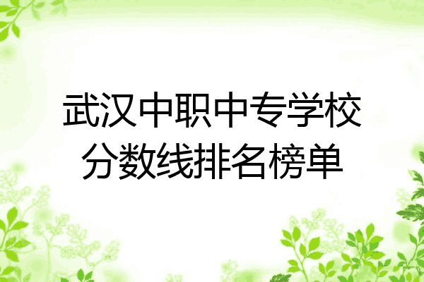 武汉中职中专学校分数线排名榜单