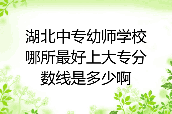 湖北中专幼师学校哪所最好上大专分数线是多少啊