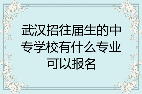 武汉招往届生的中专学校有什么专业可以报名