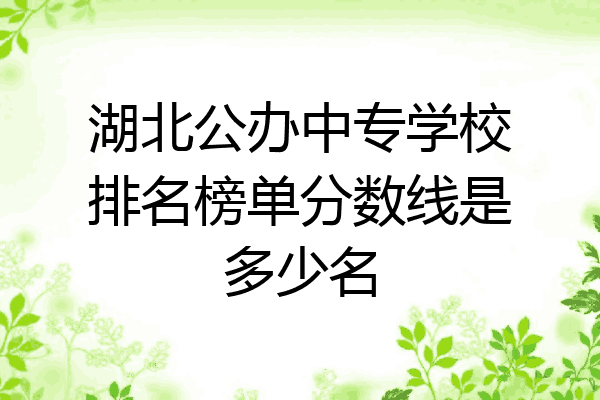 湖北公办中专学校排名榜单分数线是多少名