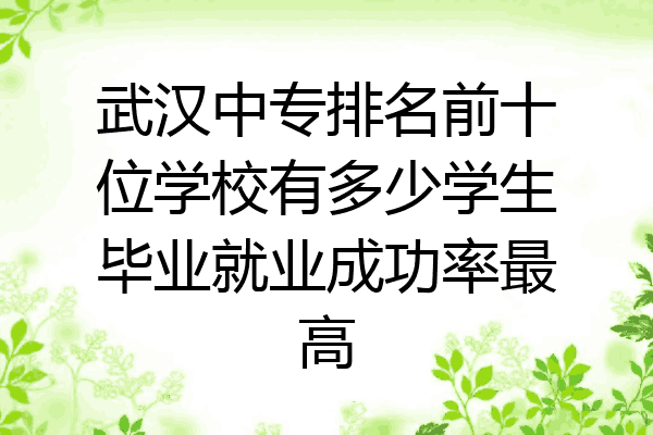 武汉中专排名前十位学校有多少学生毕业就业成功率最高