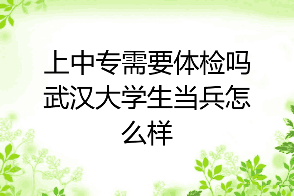 上中专需要体检吗武汉大学生当兵怎么样