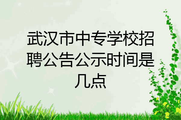 武汉市中专学校招聘公告公示时间是几点