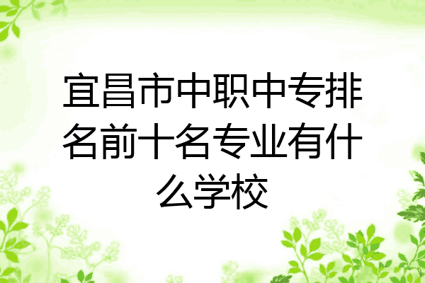 宜昌市中职中专排名前十名专业有什么学校