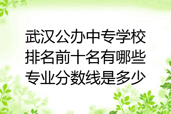 武汉公办中专学校排名前十名有哪些专业分数线是多少