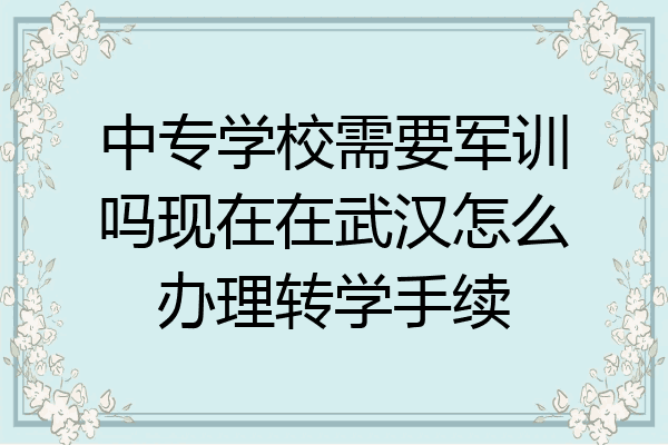 中专学校需要军训吗现在在武汉怎么办理转学手续