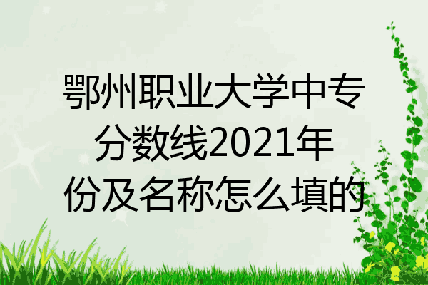 鄂州职业大学中专分数线2021年份及名称怎么填的