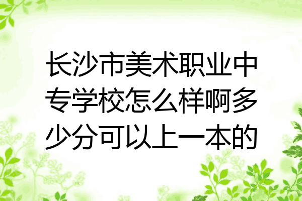长沙市美术职业中专学校怎么样啊多少分可以上一本的