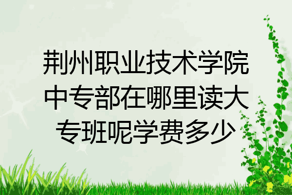 荆州职业技术学院中专部在哪里读大专班呢学费多少