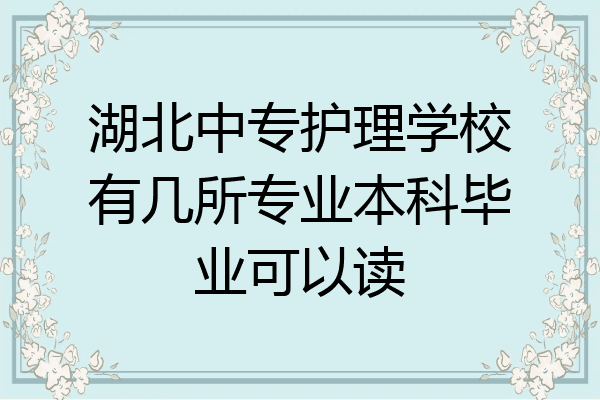 湖北中专护理学校有几所专业本科毕业可以读