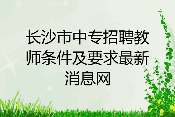 长沙市中专招聘教师条件及要求最新消息网