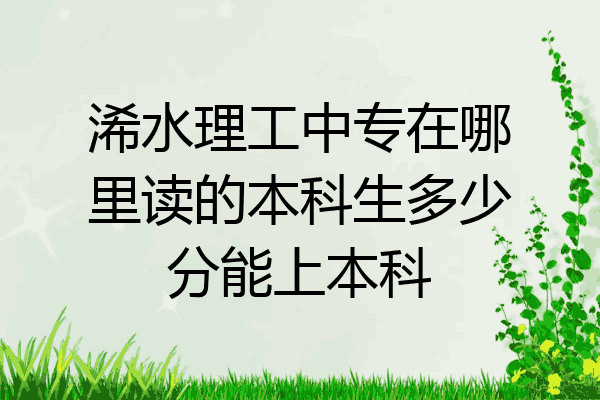 浠水理工中专在哪里读的本科生多少分能上本科