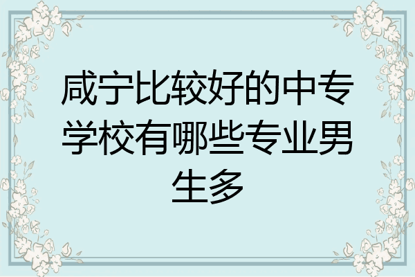 咸宁比较好的中专学校有哪些专业男生多