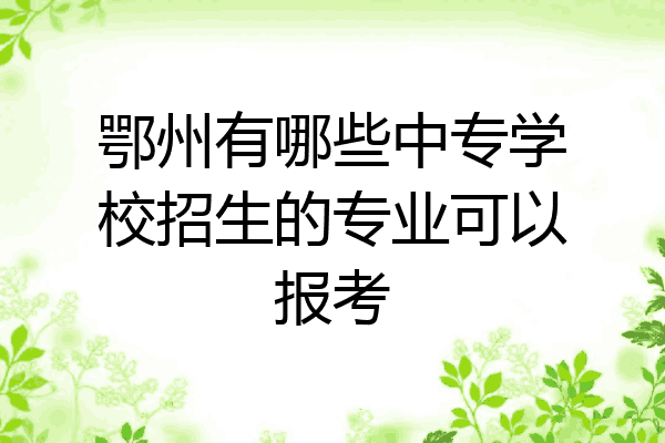 鄂州有哪些中专学校招生的专业可以报考