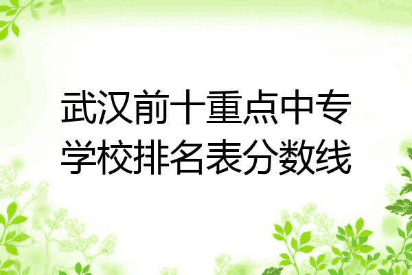 武汉前十重点中专学校排名表分数线