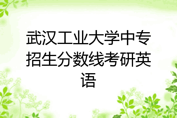 武汉工业大学中专招生分数线考研英语